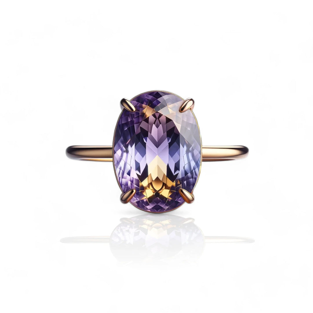 Ametrine-Rings collection-Our collection of 14k and 18k gold rings featuring the stunning combination of amethyst and citrine.