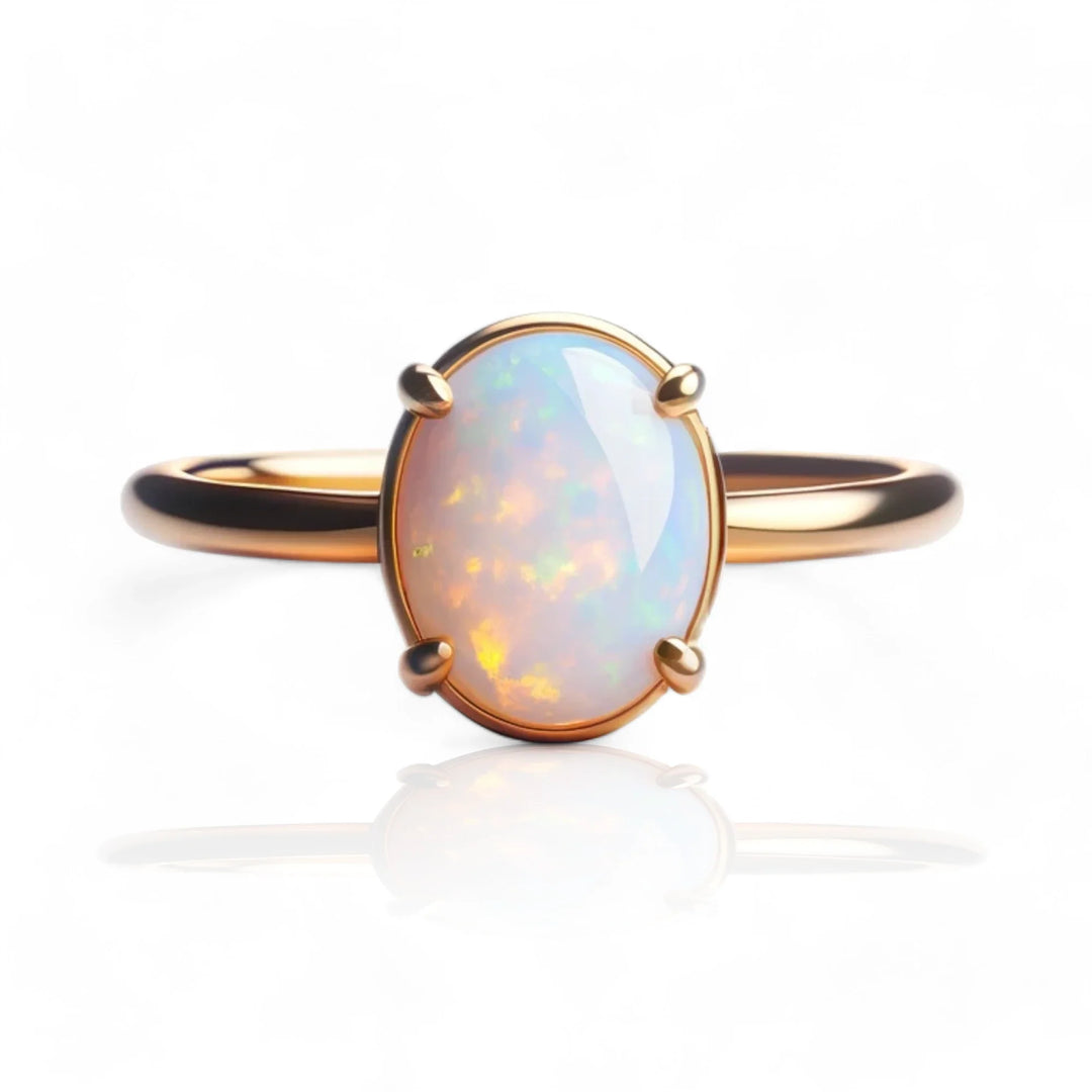 Opal-gemstone-Rings-Genuine gems in exquisite gold designs.