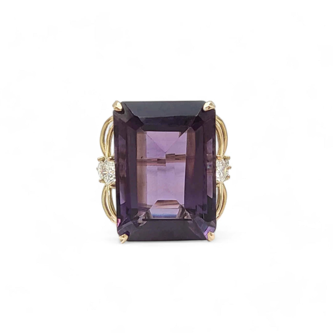 Romantic 14K Gold Amethyst Ring - Handcrafted Luxury