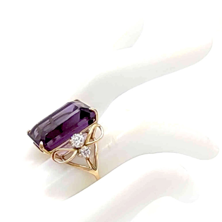 Romantic 14K Gold Amethyst Ring - Handcrafted Luxury