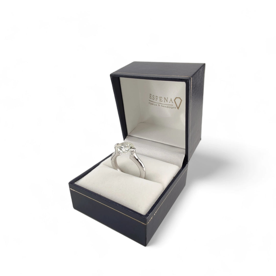 Minimalist 18K White Gold Diamond Ring - AIG Certified