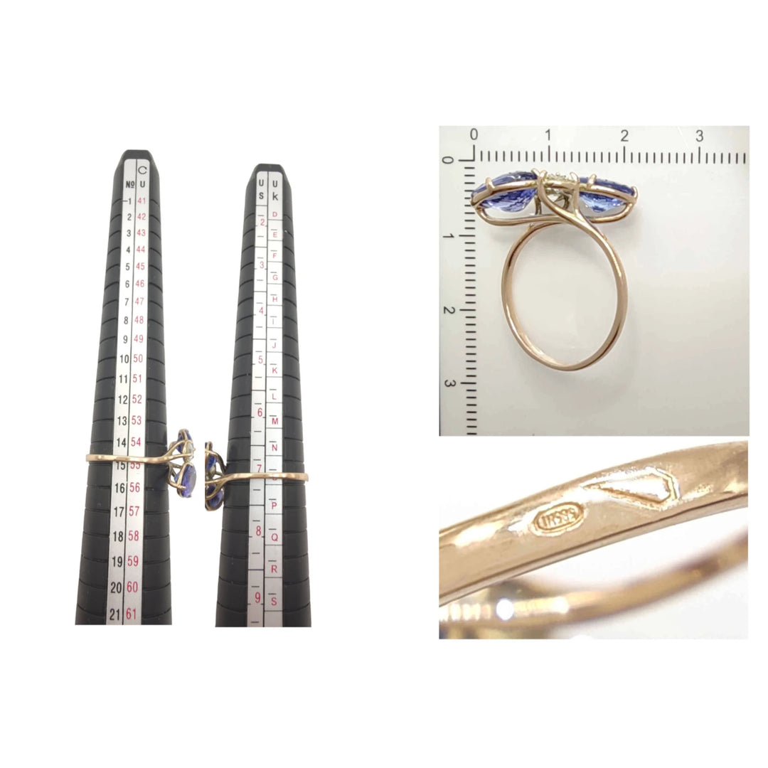 Tanzanite Solitaire Ring - 14kt Gold Handcrafted