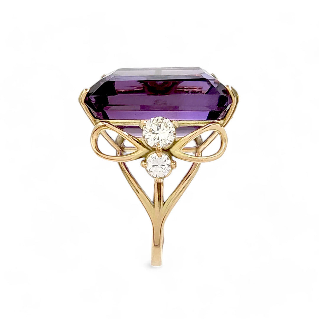 Romantic 14K Gold Amethyst Ring - Handcrafted Luxury