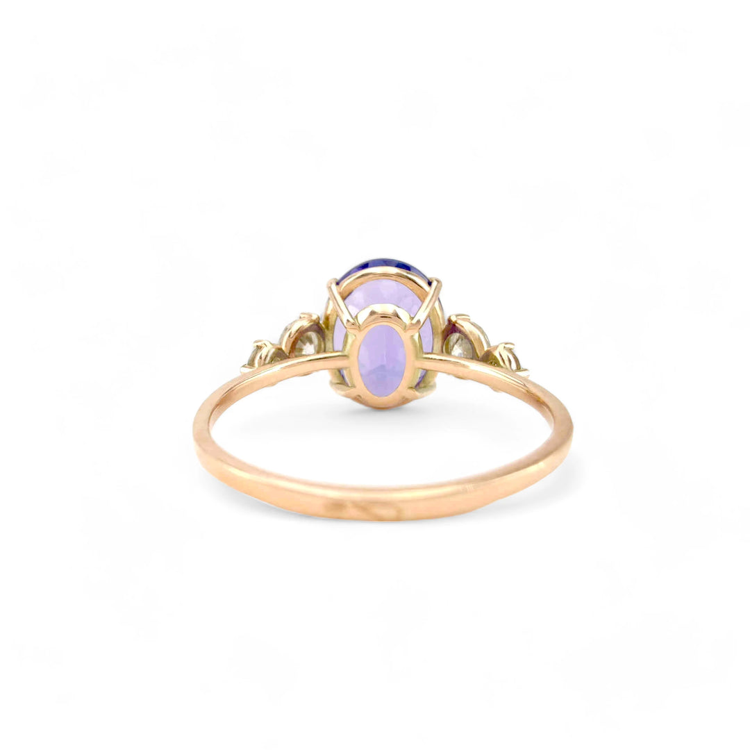 Tanzanite Diamond 14K Gold Ring - Brilliant Handmade