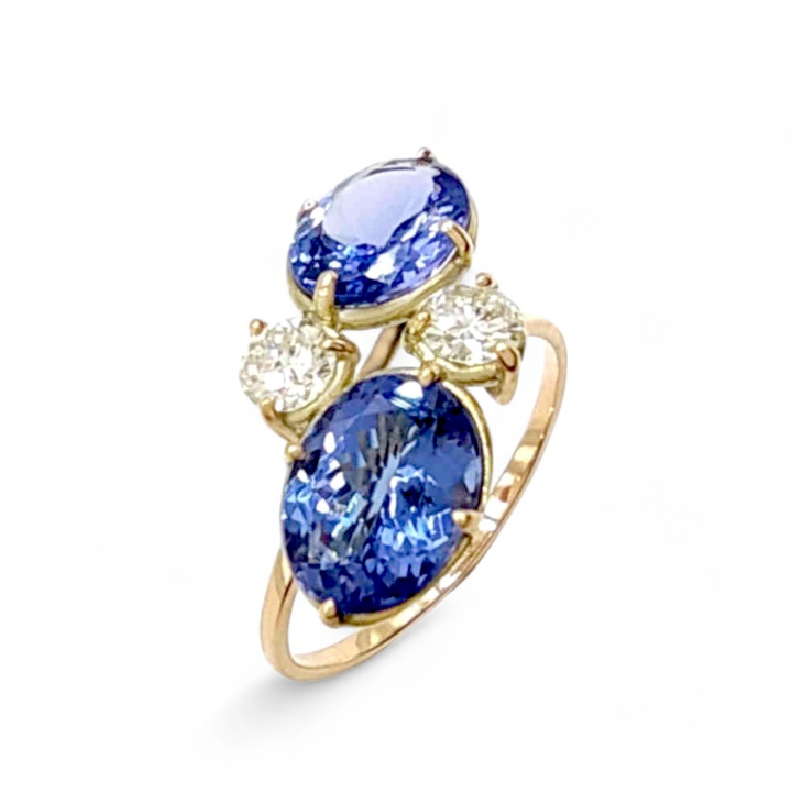 Tanzanite Solitaire Ring - 14kt Gold Handcrafted