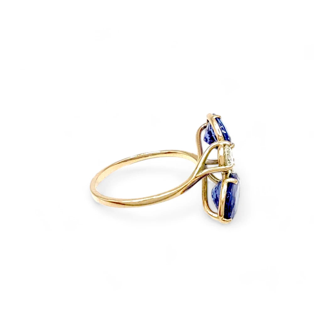 Tanzanite Solitaire Ring - 14kt Gold Handcrafted