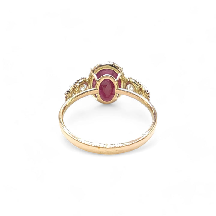 Ruby Diamond 14K Gold Ring - Contemporary Handmade