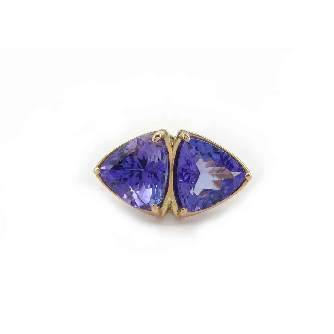 Minimalist Tanzanite 18K Gold Ring - Handcrafted