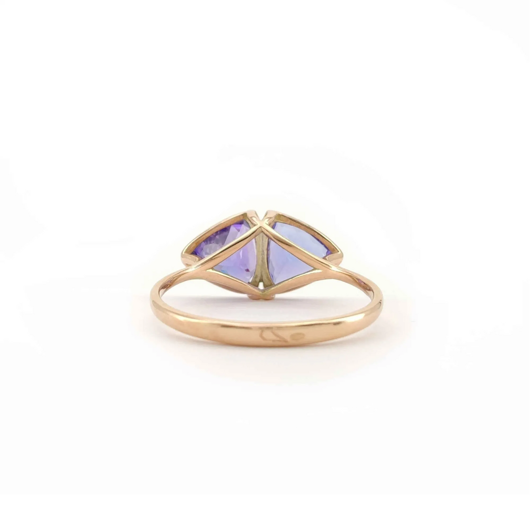 Minimalist Tanzanite 18K Gold Ring - Handcrafted