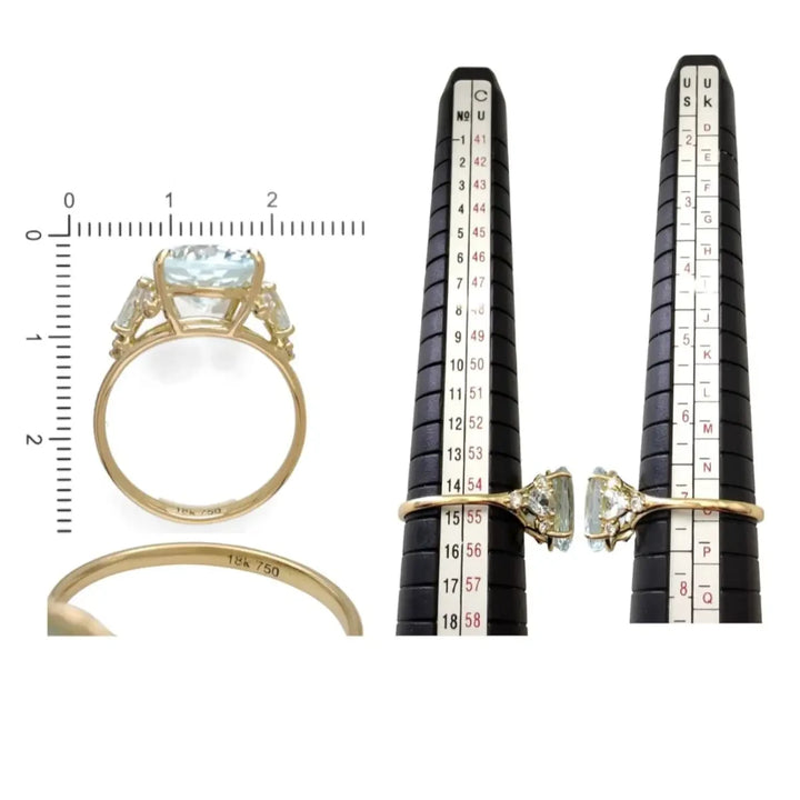 Contemporary Aquamarine and Diamond Ring in Gold: Unique Design